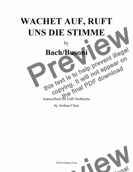 page one of Wachet auf, ruft uns die Stimme, BWV 645