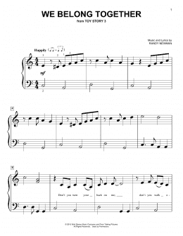 page one of We Belong Together (from Toy Story 3) (Big Note Piano)