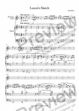 page one of Luxon's March (for Trumpet & Organ)