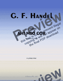 page one of Handel-Ah!mio cor, in g sharp minor