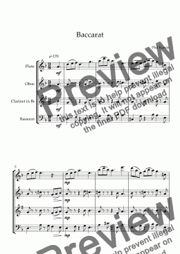 page one of Baccarat - Wind Quartet