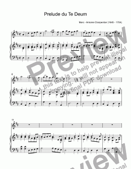 page one of Charpentier, Mark - Te Deum Prelude for trumpet С & piano (arr. Tine Thing Helseth)