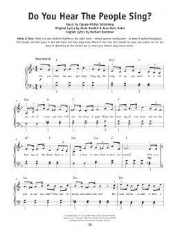 page one of Do You Hear The People Sing? (from Les Miserables) (Really Easy Piano)