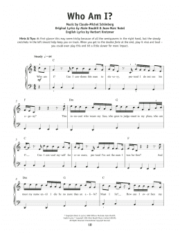 page one of Who Am I? (from Les Miserables) (Really Easy Piano)