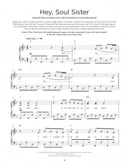 page one of Hey, Soul Sister (Really Easy Piano)