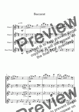 page one of Baccarat - Flute Quartet