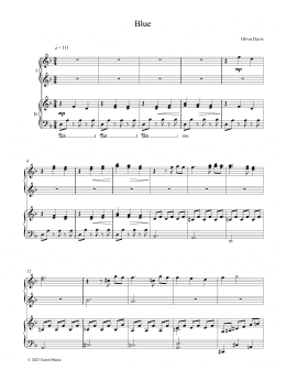 page one of Blue (Piano Duet)