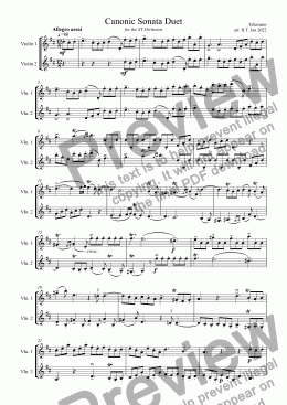 page one of Telemann Canonic Sonata for Strings