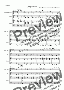 page one of Jingle Bells for Alto Saxophone and Violin Duet