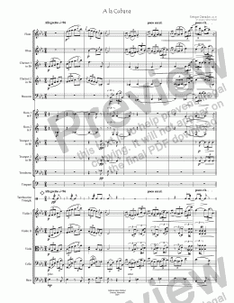 page one of A la cubana  for Chamber Orchestra