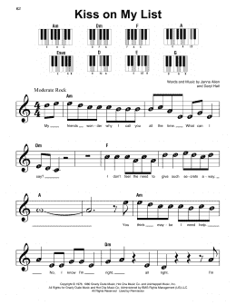 page one of Kiss On My List (Super Easy Piano)