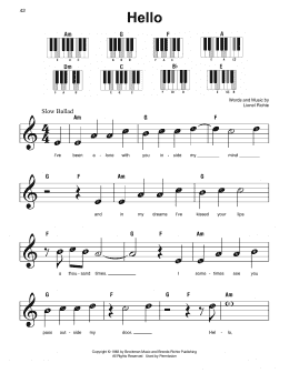 page one of Hello (Super Easy Piano)