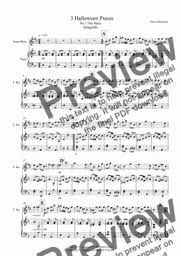 page one of 3 Halloween Pieces for Tenor Horn and Piano