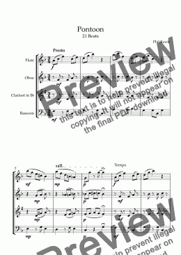 page one of Pontoon - Wind Quartet