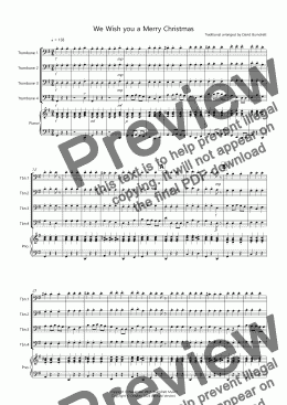 page one of We Wish you a Merry Christmas for Trombone Quartet