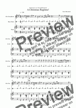 page one of A Christmas Ragtime! for Alto Saxophone and Piano