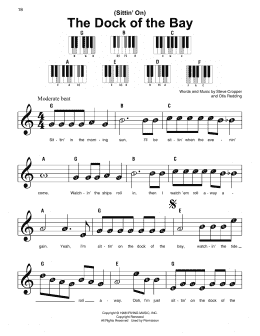 page one of (Sittin' On) The Dock Of The Bay (Super Easy Piano)