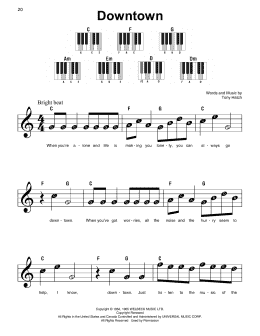 page one of Downtown (Super Easy Piano)