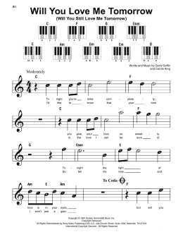 page one of Will You Love Me Tomorrow (Will You Still Love Me Tomorrow) (Super Easy Piano)