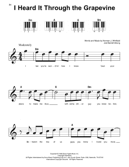 page one of I Heard It Through The Grapevine (Super Easy Piano)