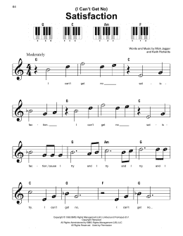 page one of (I Can't Get No) Satisfaction (Super Easy Piano)