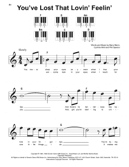 page one of You've Lost That Lovin' Feelin' (Super Easy Piano)