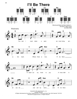 page one of I'll Be There (Super Easy Piano)