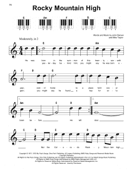 page one of Rocky Mountain High (Super Easy Piano)