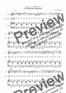 page one of A Christmas Ragtime! for Oboe and Piano