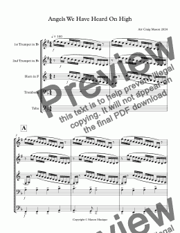 page one of Angels We Have Heard On High - Full Score