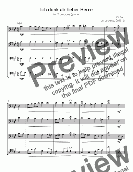 page one of Ich dank dir lieber Herre TB quartet - Full Score