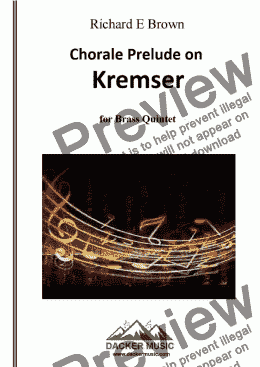 page one of Chorale Prelude on Kremser - Brass Quintet