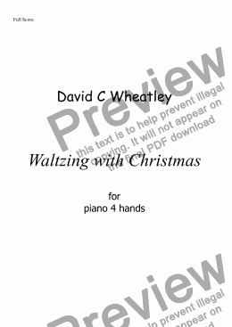 page one of Waltzing at Christmas for piano 4 hands by David C Wheatley