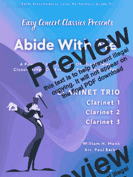 page one of Abide With Me (Clarinet Trio)