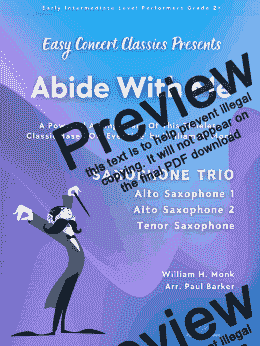 page one of Abide With Me (Saxophone Trio)