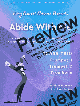 page one of Abide With Me (Brass Trio)