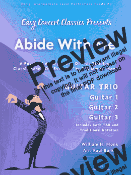 page one of Abide With Me (Guitar Trio)