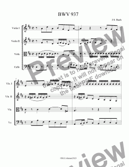 page one of BWV 937 