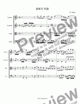 page one of BWV 928 