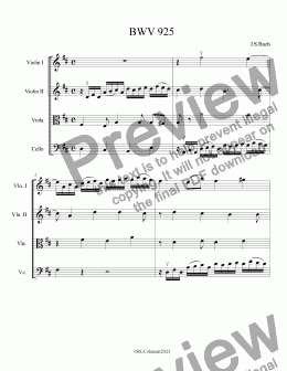 page one of BWV 925 