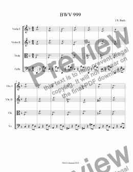 page one of BWV 999 