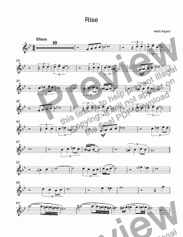 page one of Alpert, Herb - Rise for trumpet Bb