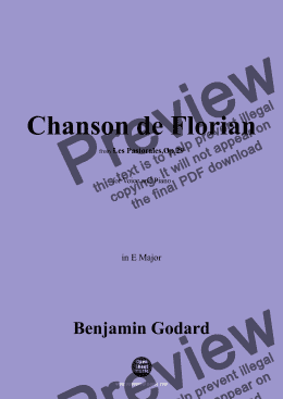 page one of B. Godard-Chanson de Florian,in E Major