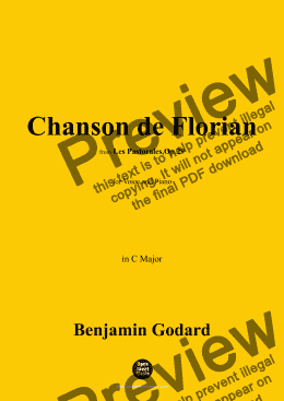 page one of B. Godard-Chanson de Florian,in C Major