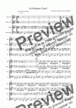 page one of A Christmas Treat! for Horn, Violin and Cello Trio