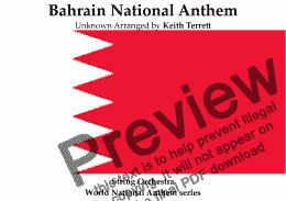 page one of Bahraini National Anthem  Our Bahrain -  for String Orchestra