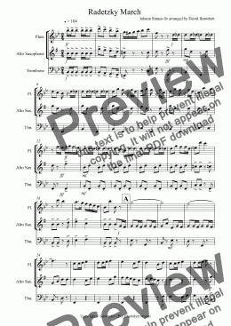 page one of Radetzky March for Flute, Alto Saxophone and Trombone Trio