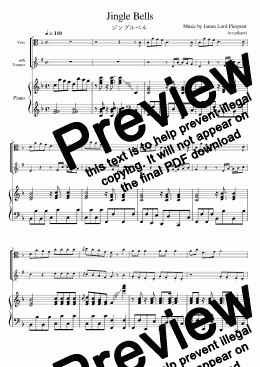 page one of Jingle Bells" (Fdur) Pianotrio / Violin & Trumpet