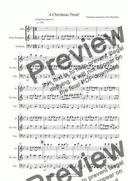 page one of A Christmas Treat! for Flute, Tenor Saxophone and Trombone Trio