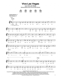 page one of Viva Las Vegas (Easy Guitar)